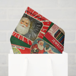 Retro Vintage Kerst Decoratie Collage Tissuepapier