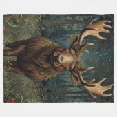 Retro vintage Kerst eland Fleece Deken (Voorkant (Horizontaal))