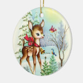 Retro vintage kerst-feestdag keramisch ornament (Links)