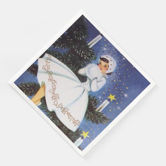 Retro vintage kerst feestdag luiers servet (Hoek)