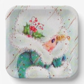 Retro vintage kerst feestdag papieren bordje (Voorkant)
