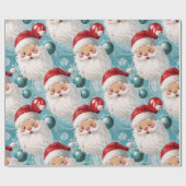 Retro Vintage Kerst: Hallo! Santa 2 Cadeaupapier (Vlak)