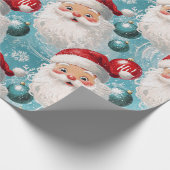 Retro Vintage Kerst: Hallo! Santa 2 Cadeaupapier (Hoek)