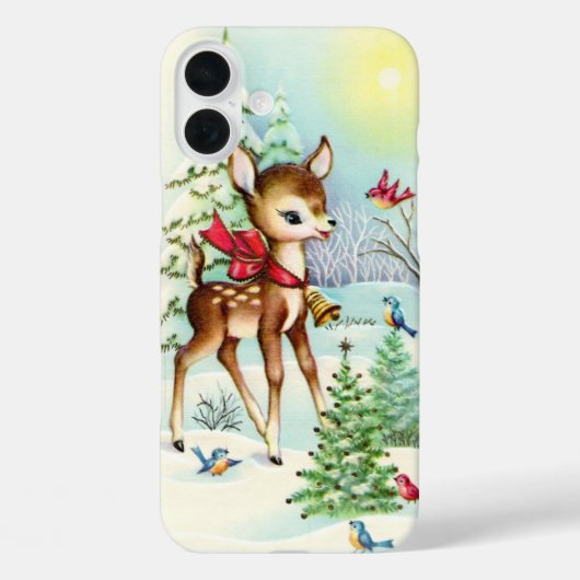 Retro vintage Kerst hert Case-Mate iPhone Case (Achterkant)