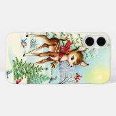 Retro vintage Kerst hert Case-Mate iPhone Case (Achterkant (horizontaal))