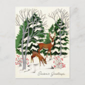 retro vintage kerst herten feestdagenkaart (Voorkant)