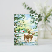 retro vintage kerst Holiday render Feestdagenkaart (Staand voorkant)