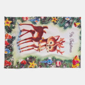 retro vintage kerst Holiday render Theedoek (Horizontaal)