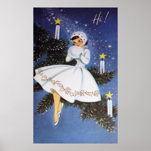 Retro vintage kerst Holliday poster (Voorkant)