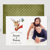Retro Vintage Kerst Huwelijk Opslaan Datum Save The Date (Voorkant / Achterkant)