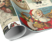 Retro Vintage Kerst Kaarten Collage Cadeaupapier (Rol Hoek)