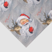 Retro vintage kerst kerstman tissuepapier (Detail)