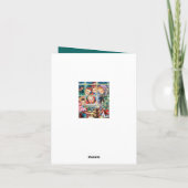 retro vintage Kerst kinder Gevouwen Vakantie Kaart (Achterkant)