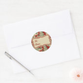 Retro Vintage Kerst Landschap Ronde Sticker (Envelop)