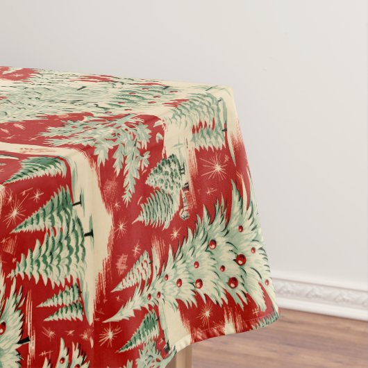 Retro Vintage Kerst Landschap Tafelkleed (Voorbeeld)