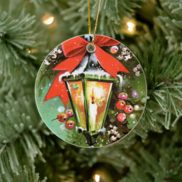 Retro vintage kerst lichtboomversiering keramisch ornament