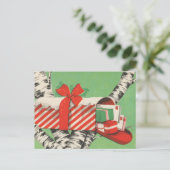 retro vintage kerst mailbox feestdagenkaart (Staand voorkant)