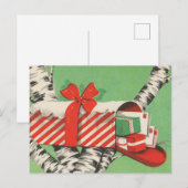 retro vintage kerst mailbox feestdagenkaart (Voorkant / Achterkant)
