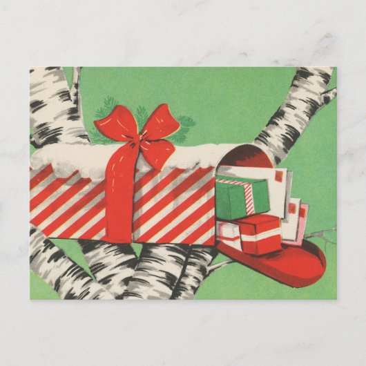 retro vintage kerst mailbox feestdagenkaart (Voorkant)