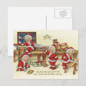 Retro Vintage Kerst NicksVakantie briefkaart (Voorkant / Achterkant)