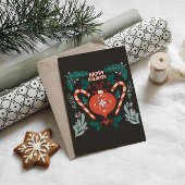 Retro vintage kerst ornament feestdagenkaart