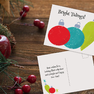 Retro Vintage Kerst Ornamenten  Feestdagenkaart