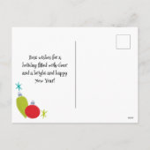 Retro Vintage Kerst Ornamenten Feestdagenkaart (Achterkant)