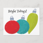 Retro Vintage Kerst Ornamenten Feestdagenkaart (Voorkant)