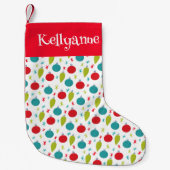 Retro Vintage Kerst Ornamenten Gepersonaliseerd Kleine Kerstsok (Voorkant)