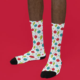 Retro Vintage Kerst Ornamenten Patroon Sokken