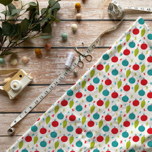 Retro Vintage Kerst Ornamenten Patroon Stof
