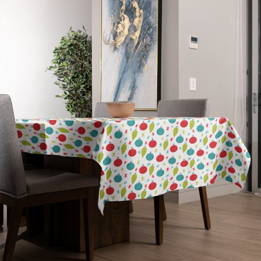 Retro Vintage Kerst Ornamenten Patroon Tafelkleed