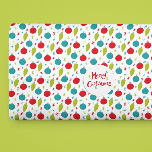 Retro Vintage Kerst Ornamenten Patroon Tissuepapier