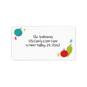 Retro Vintage Kerst Ornamenten Retouradres Etiket (Voorkant)