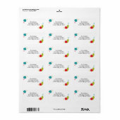 Retro Vintage Kerst Ornamenten Retouradres Etiket (Full Sheet)