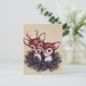 retro vintage kerst render feestdagenkaart (Staand voorkant)