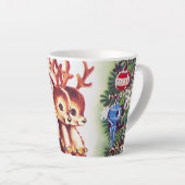 Retro vintage kerst render Holiday Latte Mok (Rechterhoek)