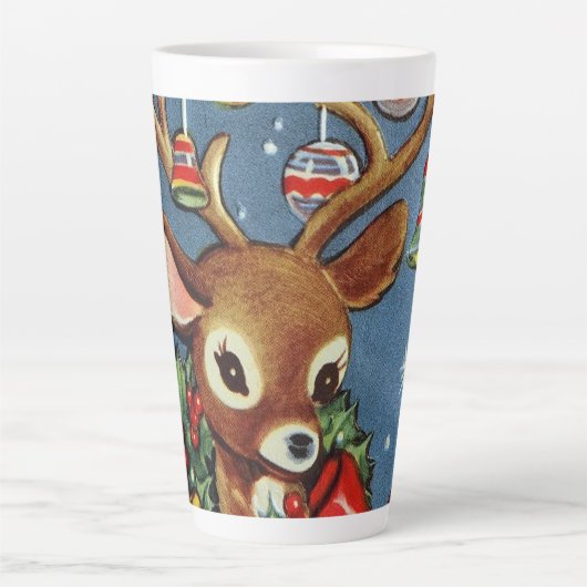 Retro vintage kerst render Holiday Latte Mok (Voorkant)