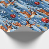 Retro Vintage Kerst Rendier Wrapping Papier (Hoek)