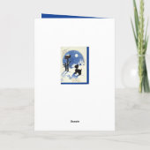 retro vintage kerst Scottie hond Feestdagen Kaart (Achterkant)