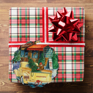 Retro vintage kerst stad tekst toevoegen ornament kaart