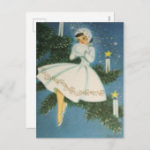 Retro Vintage Kerst Vakantie Feestdagenkaart (Voorkant / Achterkant)