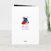 Retro vintage kerst vrouw voeg bericht kaart toe (Achterkant)