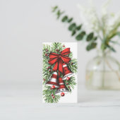 retro vintage kerstabel voegt informatie toe visitekaartje (Staand voorkant)