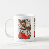 retro vintage kerstaherder Holiday Koffiemok (Links)