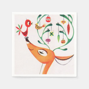 retro vintage kerstaherder Holiday Servet