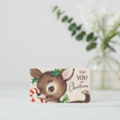 retro vintage kerstaherder Holiday  Visitekaartje (Staand voorkant)