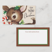 retro vintage kerstaherder Holiday  Visitekaartje (Voorkant / Achterkant)