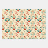 Retro Vintage KerstAngels Inpakpapier Vel (Voorkant 3)