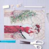 retro vintage kerstart deco dame tissuepapier (Craft)